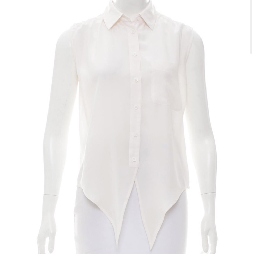 Equipment White Silk Tie Blouse